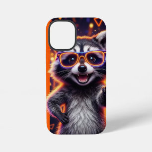 Wasbeer Met Oranje-omrande Lichtgevende Gele Bril iPhone 12 Mini Hoesje