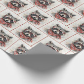 Wasbeer met rode bril cadeaupapier (Hoek)