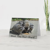 Wasbeer moeder & baby's kaart (Voorkant)