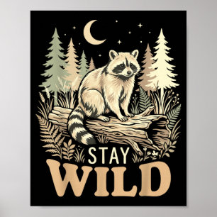 Wasbeer natuur liefhebber blijf wild bos wildlife poster