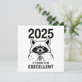 Wasbeer Nieuwjaar 2025 Het Wordt Geweldig Feestdagenkaart (Staand voorkant)