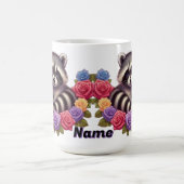 Wasbeer omringd door levendige kleurrijke Rozen Koffiemok (Center)