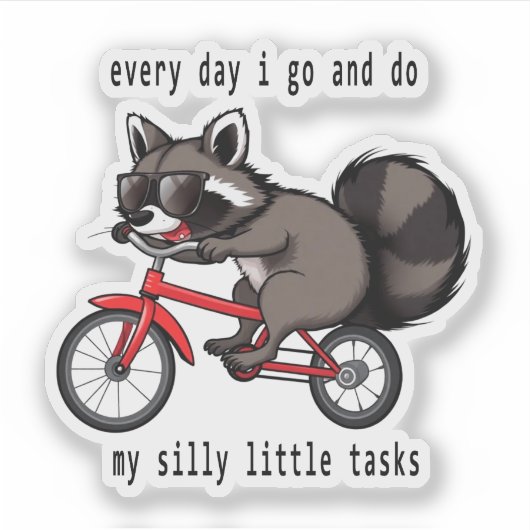 Wasbeer op de fiets, Ew People wasbeer, wasbeer be Sticker (Voorkant)