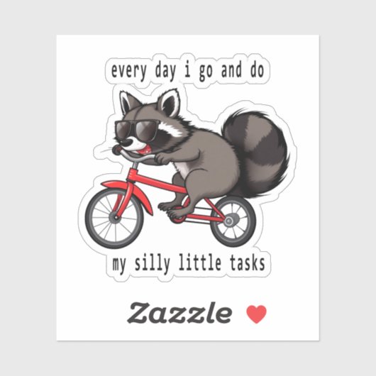 Wasbeer Op Fiets,Ew Mensen wasbeer,wasbeer opossum Sticker (Vel)
