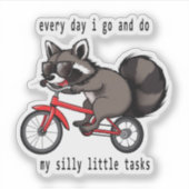 Wasbeer Op Fiets,Ew Mensen wasbeer,wasbeer opossum Sticker (Voorkant)