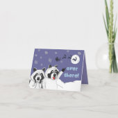 Wasbeer op kerstavond, Santa Reindeer Feestdagen Kaart (Voorkant)