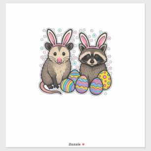 Wasbeer Opossum Pasen T-Shirt_1 Sticker