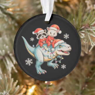 Wasbeer Opossum Ridder T Rex Kerstman Hoed Kerstmi Ornament