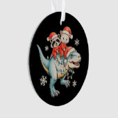 Wasbeer Opossum Ridder T Rex Kerstman Hoed Kerstmi Ornament (voorkant)