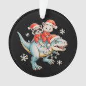 Wasbeer Opossum Ridder T Rex Kerstman Hoed Kerstmi Ornament (voorkant)