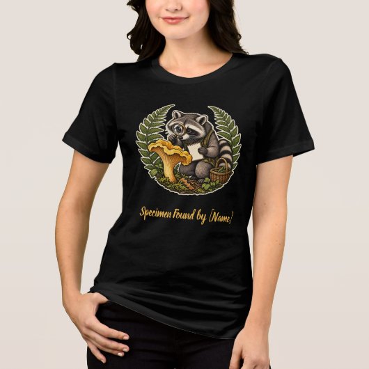 Wasbeer Paddenstoelen Bosveld Studie Tri-Blend Shirt (Voorkant)