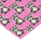 Wasbeer Patroon Design Roze Korte Tafelloper (Hoek)