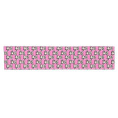 Wasbeer Patroon Design Roze Korte Tafelloper (Horizontaal)