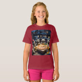 Wasbeer pizzafeest t-shirt (Voorkant volledig)