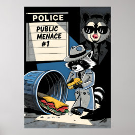 Wasbeer Publiek Bedreiging Comic Style Kunst Poster