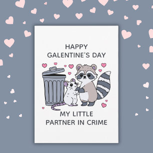 Wasbeer Rat Partner In Misdaad Grappige Galentine' Feestdagenkaart