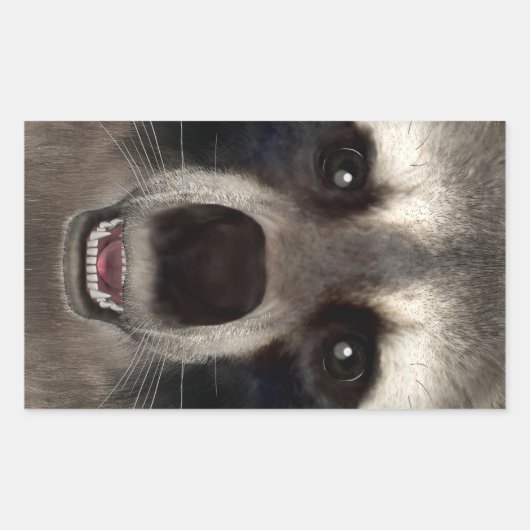 Wasbeer Rechthoekige Sticker (Voorkant)