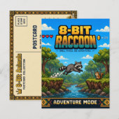 Wasbeer, Retro 8-Bit Pixelkunst Briefkaart (Voorkant / Achterkant)