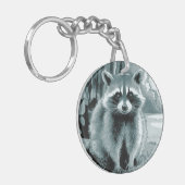 Wasbeer Ronde Acryl Sleutelhanger (Voorkant Links)