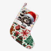 Wasbeer Santa Christmas Stocking & Holiday accente Kleine Kerstsok (Voorkant (Hangend))