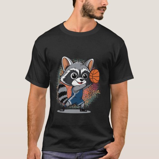 Wasbeer schieten spelen basketbal t-shirt (Voorkant)
