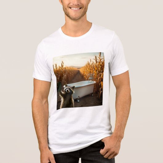 Wasbeer Selfie 1 Tri-Blend Shirt (Voorkant)