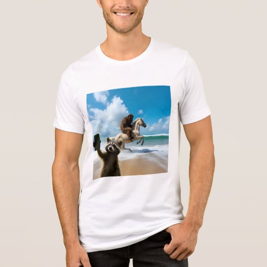Wasbeer Selfie 2 Tri-Blend Shirt (Voorkant)