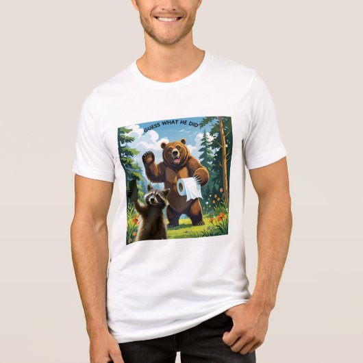 Wasbeer Selfie 5 Tri-Blend Shirt (Voorkant)