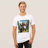 Wasbeer Selfie 5 Tri-Blend Shirt (Voorkant volledig)