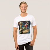 Wasbeer Selfie 6 Tri-Blend Shirt (Voorkant volledig)