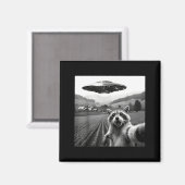 Wasbeer Selfie Met Alien Ufo Grappige Wasbeer Alie Magneet (Voorkant / Achterkant)