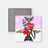 Wasbeer & Skunk Schoon/Vuile Vaatwasser Magneet (Voorkant / Achterkant)