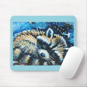 Wasbeer slaapt nachthemel muismat (Met muis)