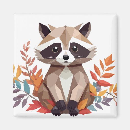 Wasbeer speels Schattig leuk dier kleurrijk blij Magneet (Voorkant)