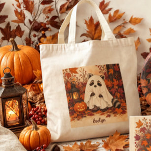 Wasbeer spookkostuum Halloween gepersonaliseerd Tote Bag