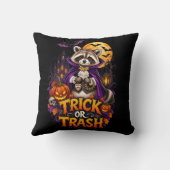 Wasbeer Trick or Trash Vampier Halloween Kussen (Achterkant)