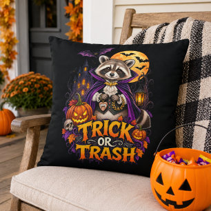 Wasbeer Trick or Trash Vampier Halloween Kussen