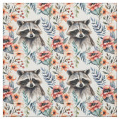 Wasbeer tussen de bloemen stof (Swatch)