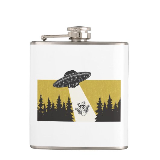 Wasbeer-UFO Heupfles (Voorkant)