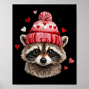 Wasbeer Valentijnsdag Grappige Wilde Wasbeer Liefd Poster