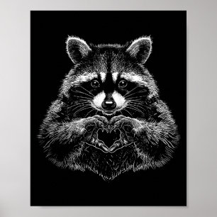 Wasbeer Valentijnsdag Grappige Wilde Wasbeer Liefd Poster