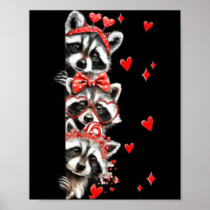Wasbeer Valentijnsdag Grappige Wilde Wasbeer Liefd Poster