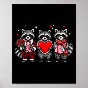 Wasbeer Valentijnsdag Grappige Wilde Wasbeer Liefd Poster