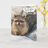 Wasbeer Verjaardag Humor Kaart (Gele Bloem)