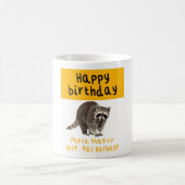 Wasbeer Verjaardag kunstwerk speelse bos dier ziek Koffiemok (Center)