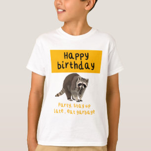 Wasbeer Verjaardag kunstwerk speelse bos dier ziek T-shirt