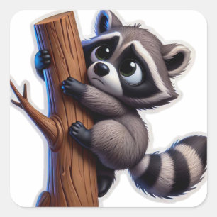 wasbeer vierkante sticker