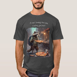 Wasbeer vindt een perfecte pizza in het afval t-shirt