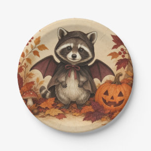 Wasbeer Vleermuis Kostuum Halloween Feest Borden Papieren Bordje