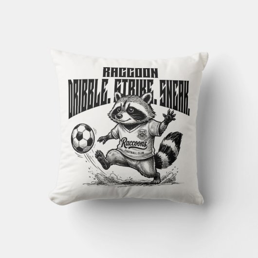 "Wasbeer Voetbal Ster - Dribbel Strike Sluip " Kussen (Voorkant)